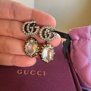 Gucci Double G Earrings with Crystals